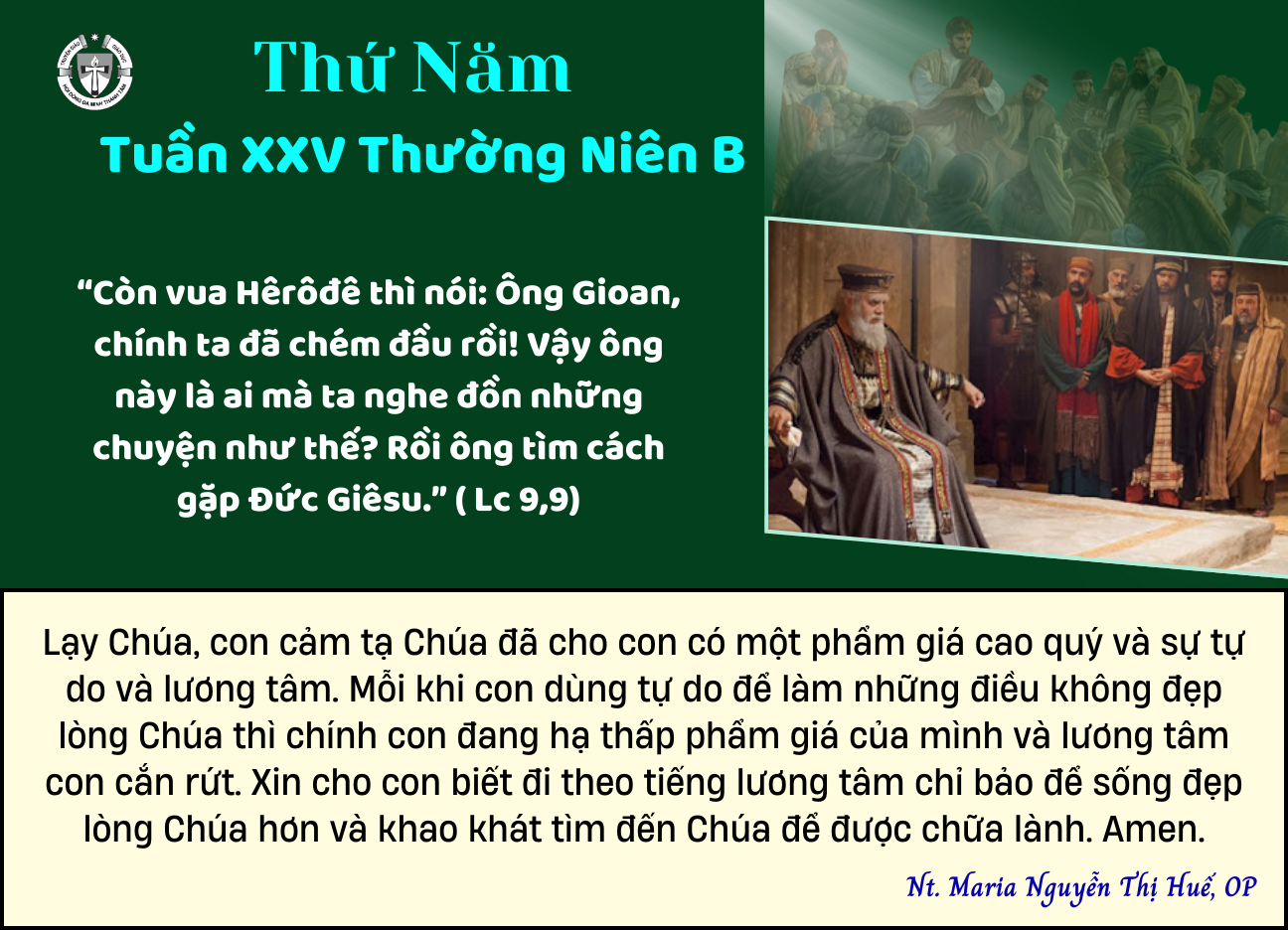 Thứ Năm Tuần XXV Thường Niên B