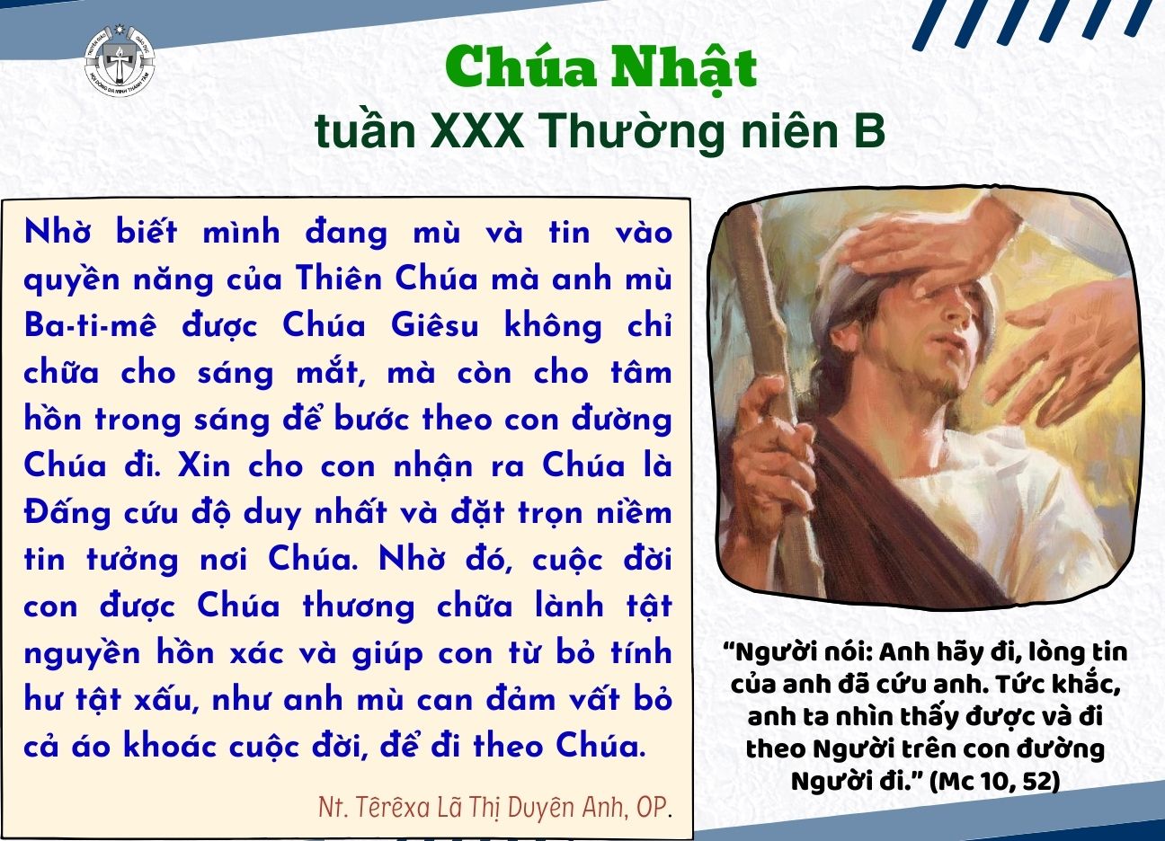 Chúa Nhật tuần XXX thường niên B