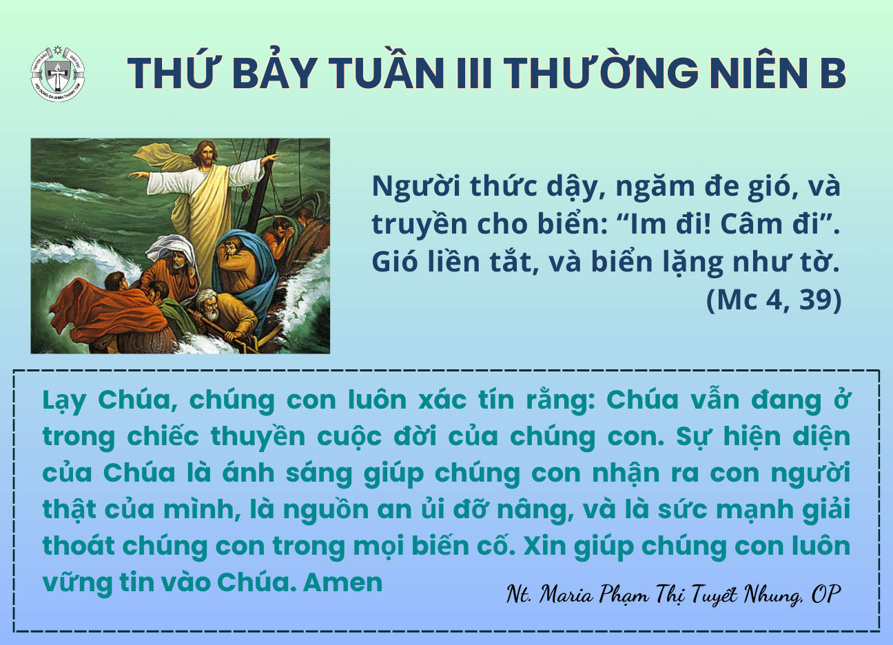 Thứ Bảy tuần III Thường niên B