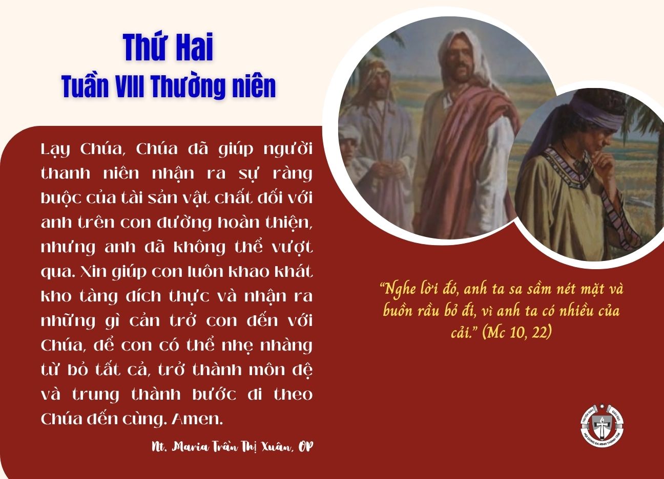 Thứ Hai tuần VIII Thường Niên B