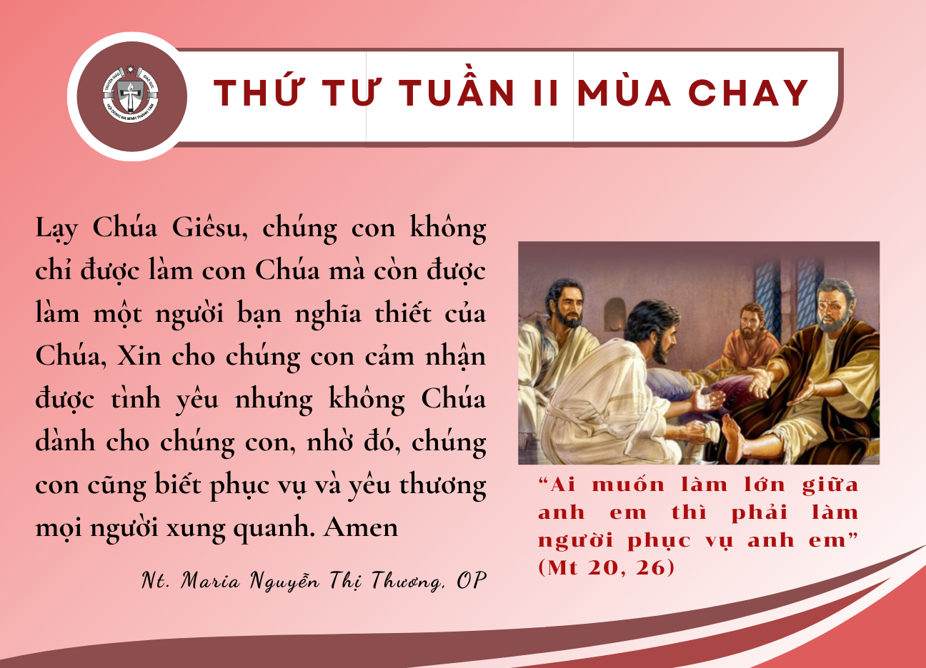 Thứ Tư tuần II Mùa Chay