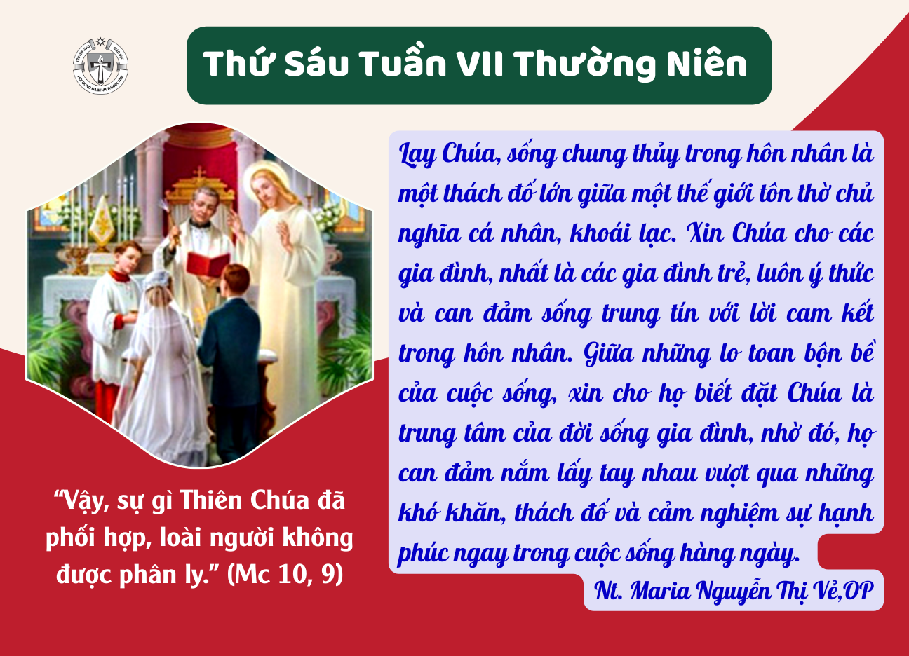 Thứ Sáu tuần VII Thường Niên