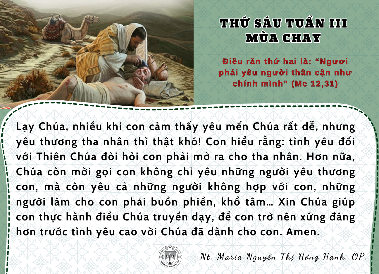 Thứ Sáu tuần III Mùa Chay