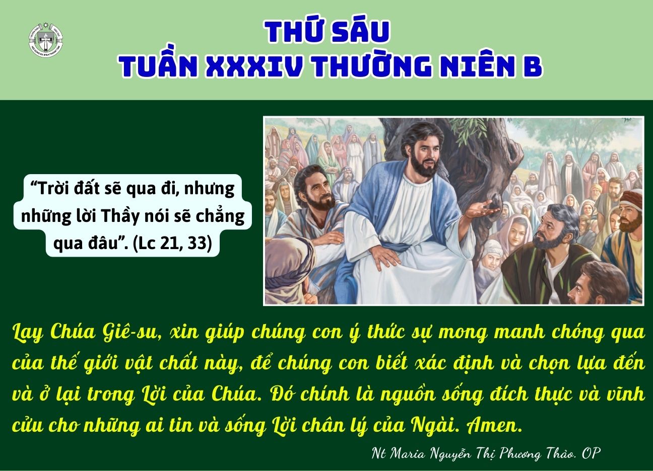 Thứ Sáu Tuần XXXIV Thường Niên Năm B