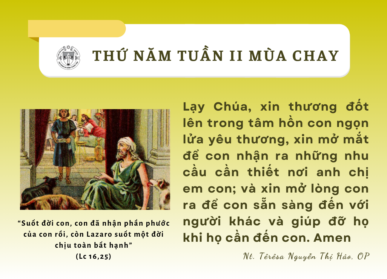 Thứ Năm tuần II Mùa Chay