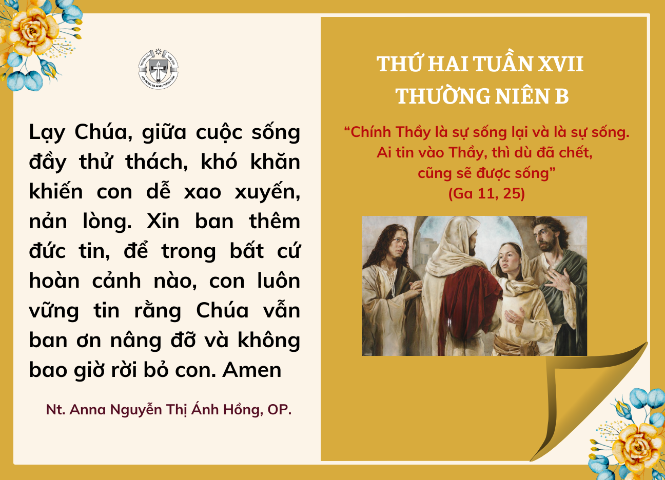 Thứ Hai tuần XVII Thường niên B