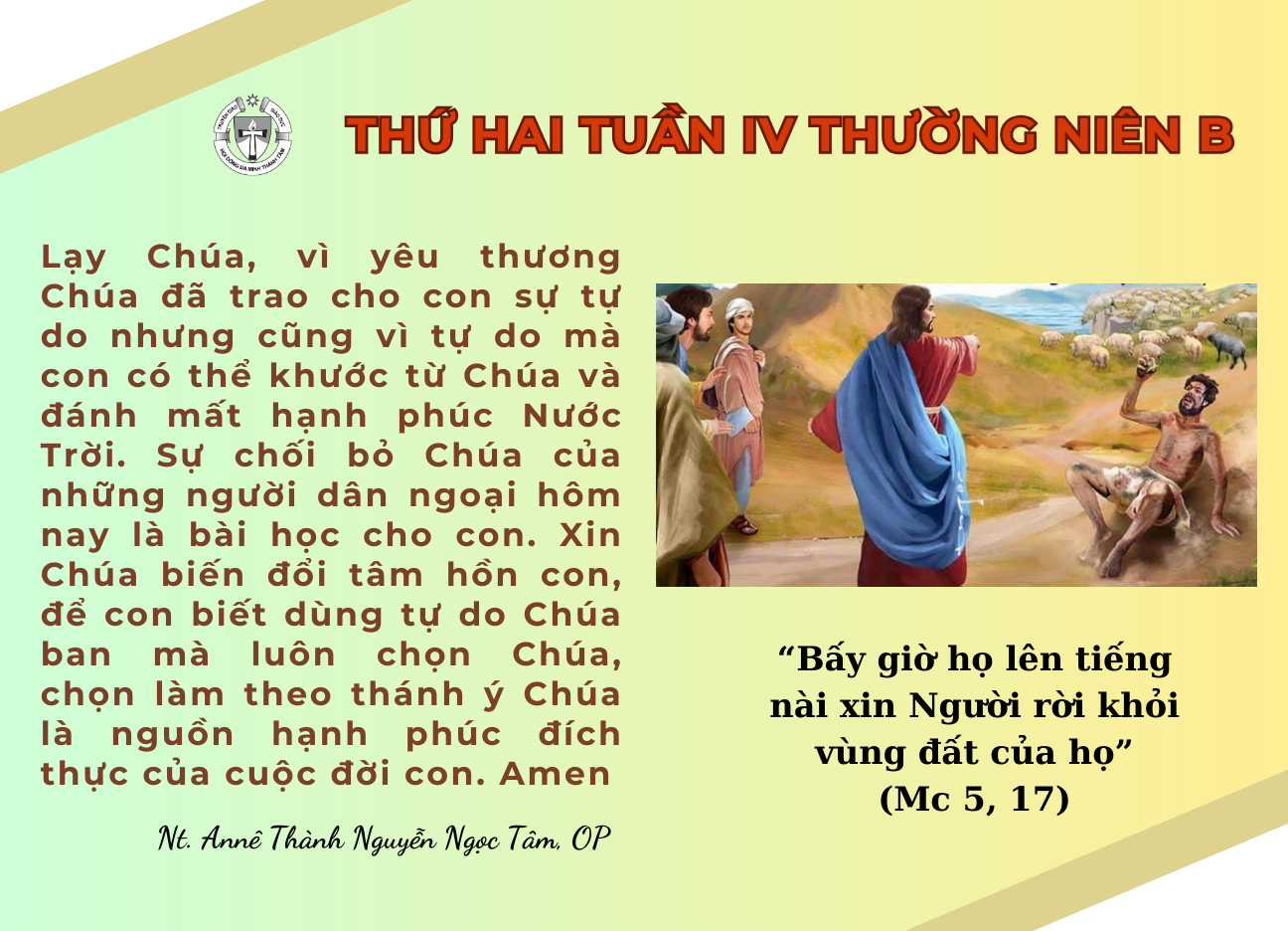 Thứ Hai tuần IV Thường niên B