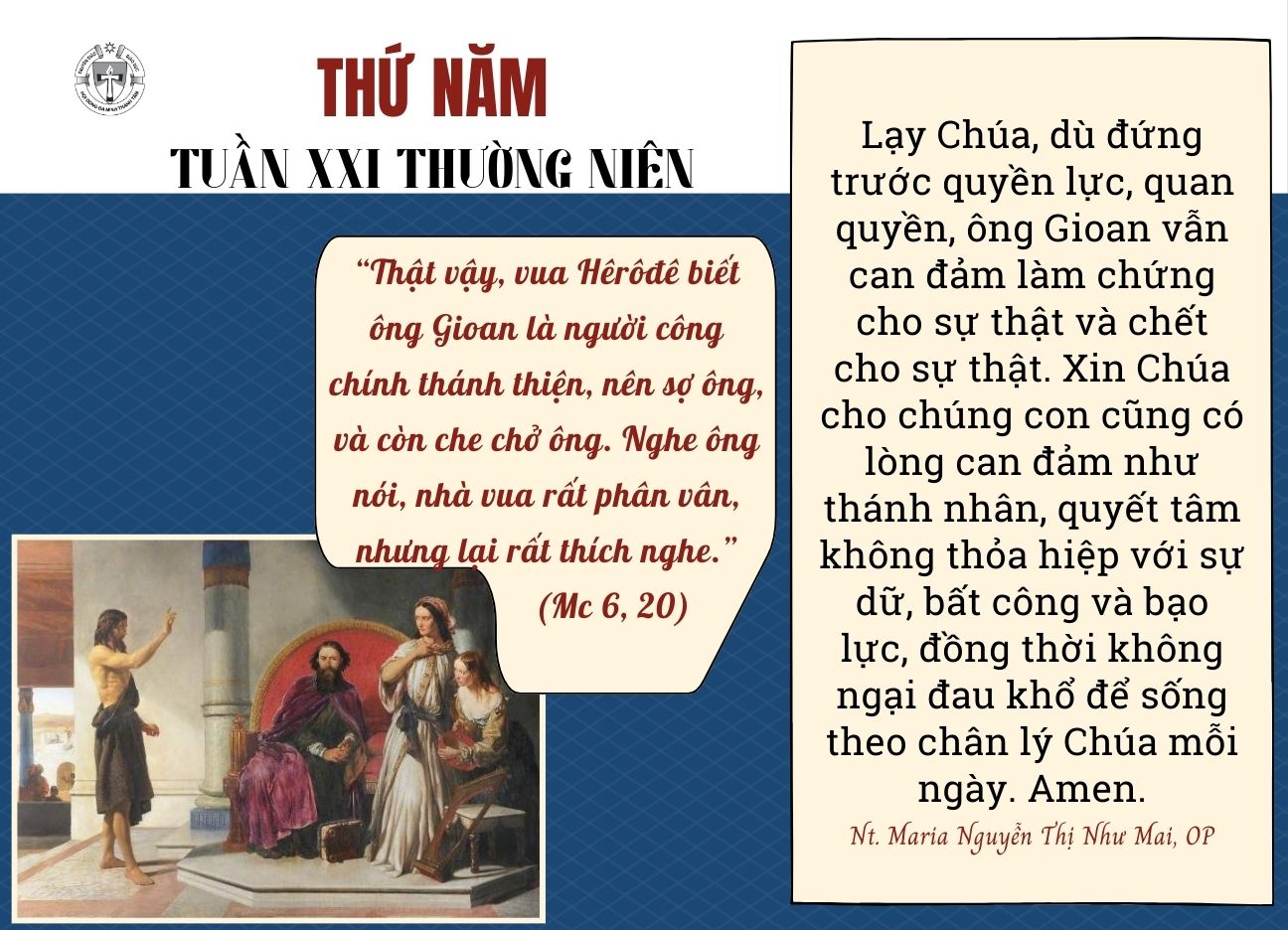 Thứ Năm tuần XXI Thường niên B