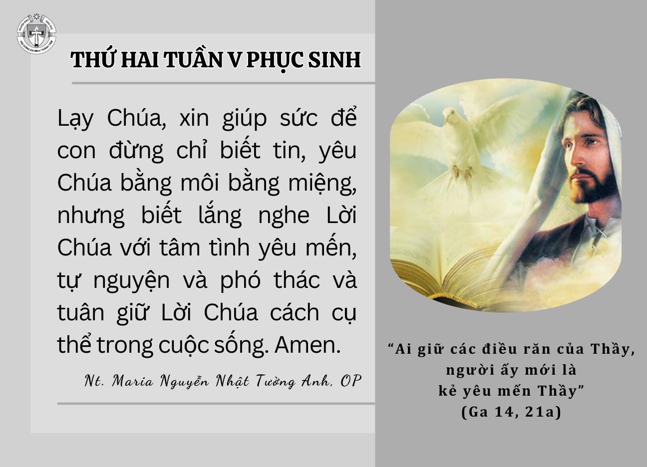 Thứ Hai tuần V Phục Sinh