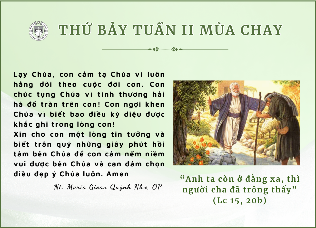 Thứ Bảy tuần II Mùa Chay