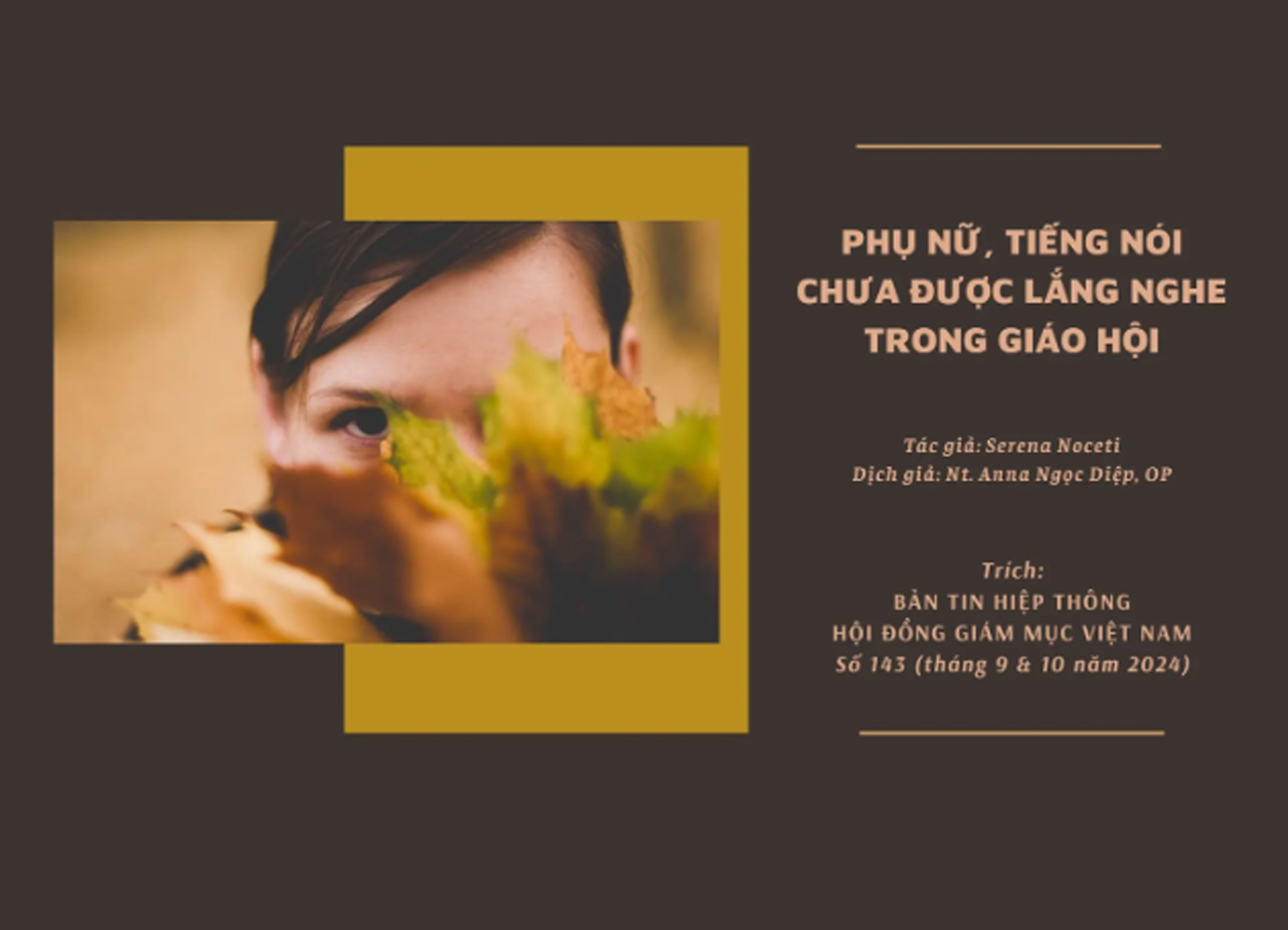 Phụ nữ, tiếng nói chưa được lắng nghe trong Giáo Hội