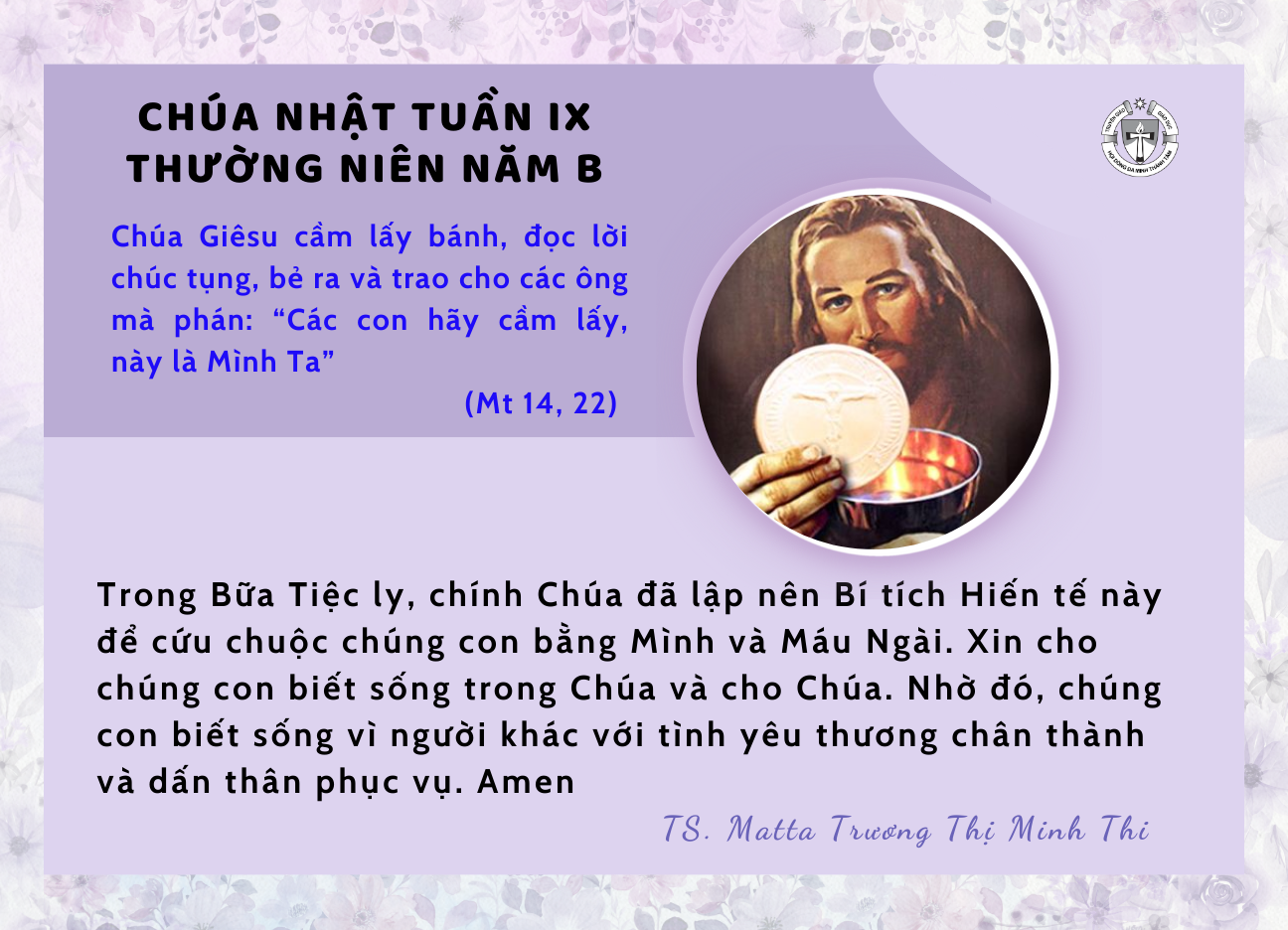 Chúa Nhật tuần IX Thường niên B