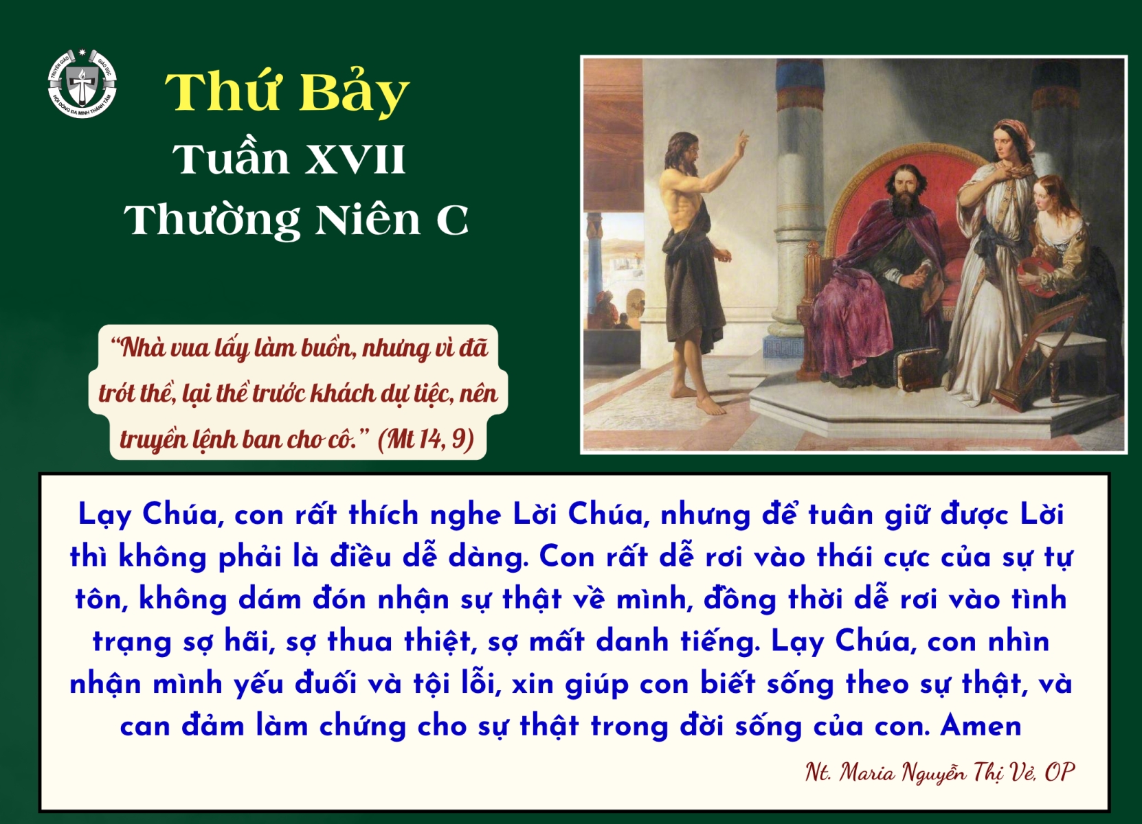 Thứ Bảy tuần XVII Thường niên