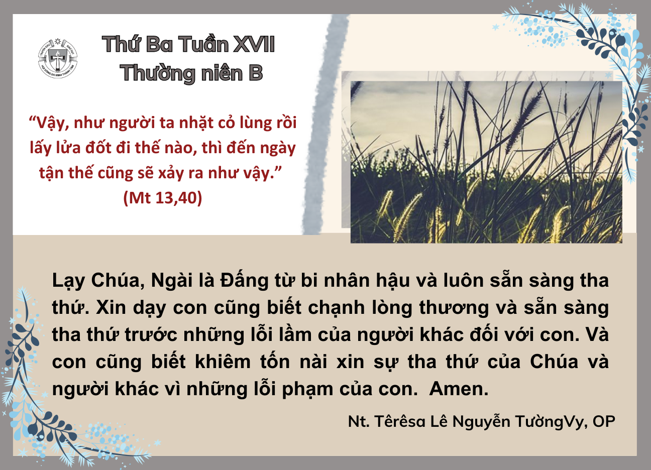 Thứ Ba tuần XVII Thường niên B