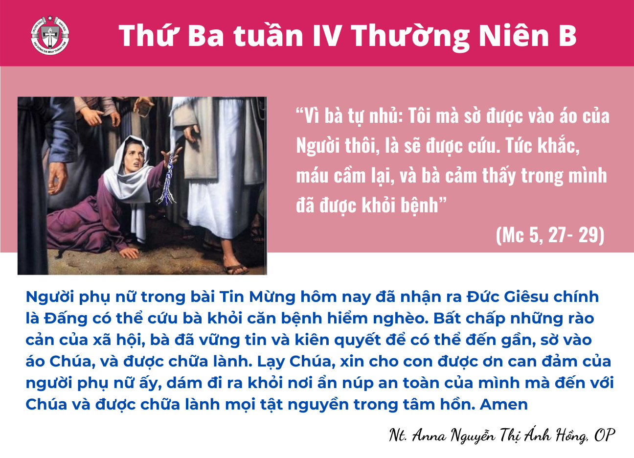 Thứ Ba tuần IV Thường niên B