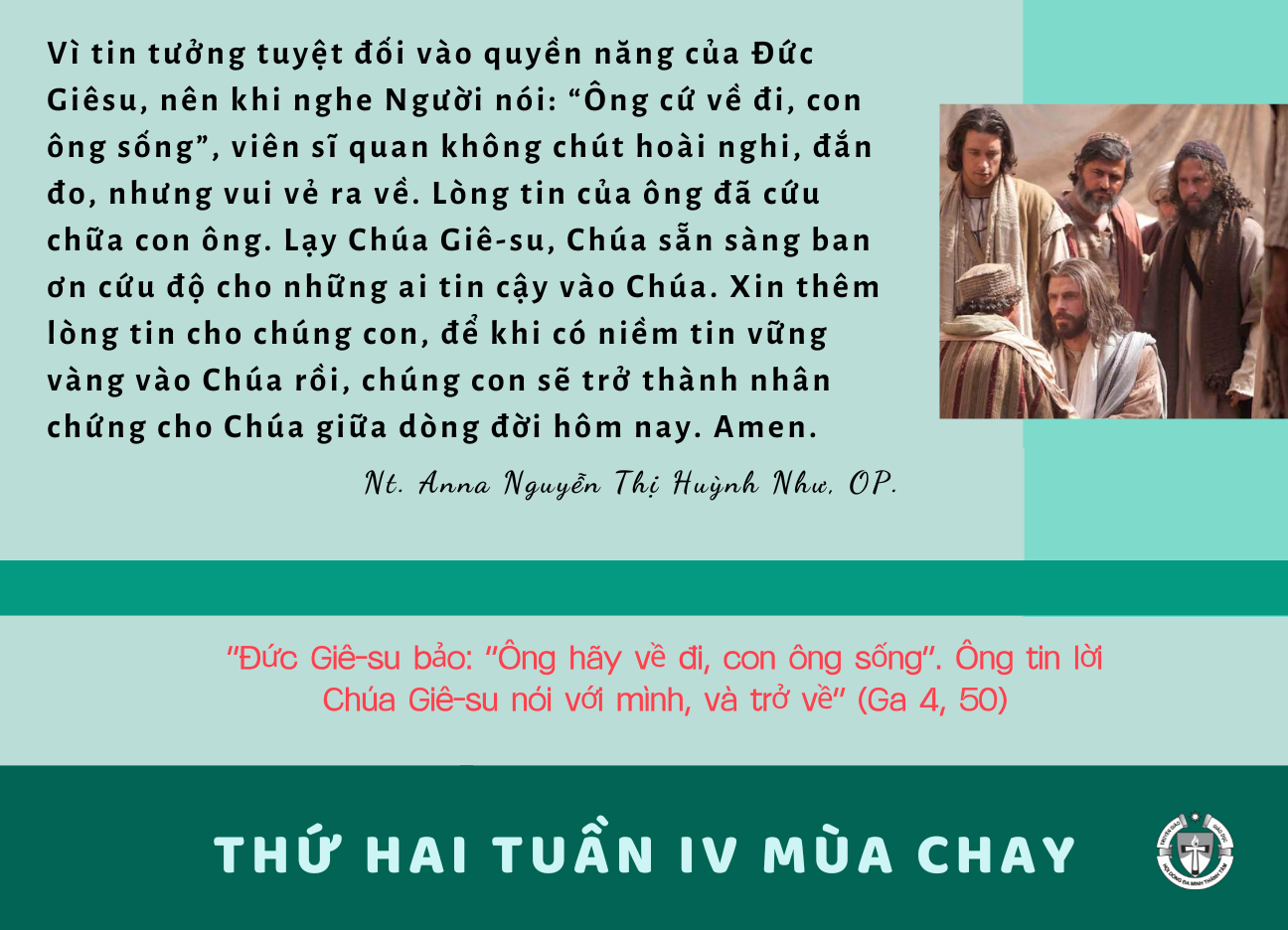 Thứ Hai tuần IV Mùa Chay