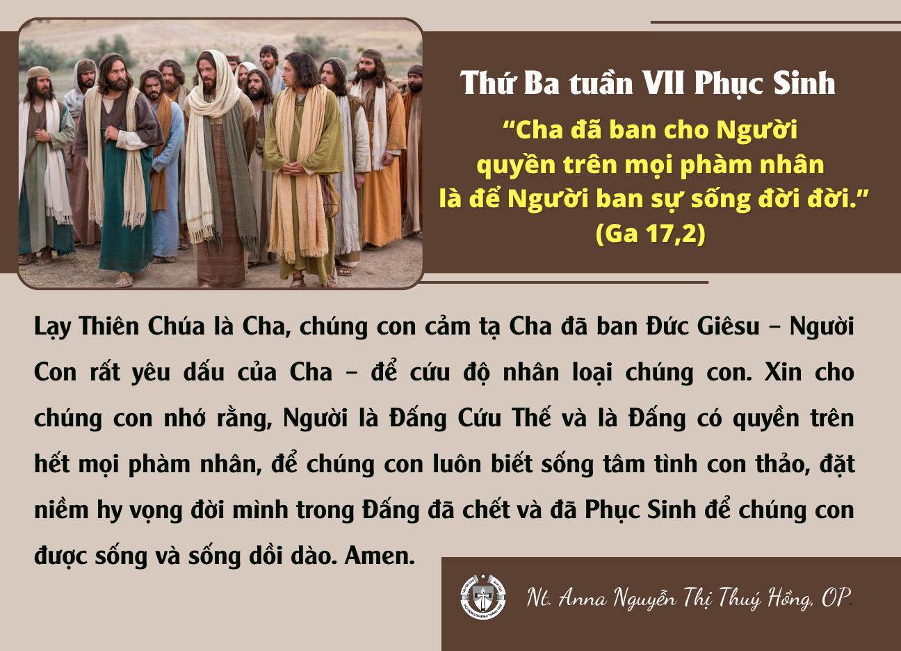 Thứ Ba tuần VII Phục sinh
