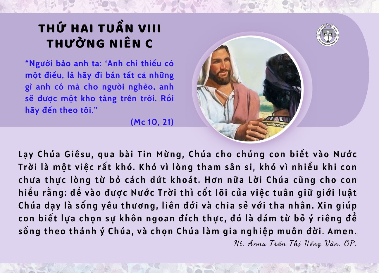 Thứ Hai tuần VIII Thường niên C