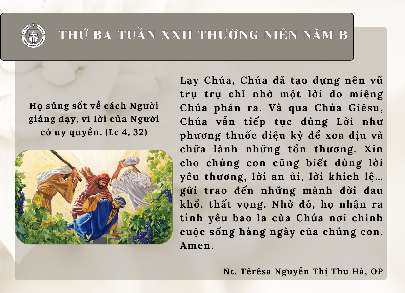 Thứ Ba tuần XXII Thường niên năm B