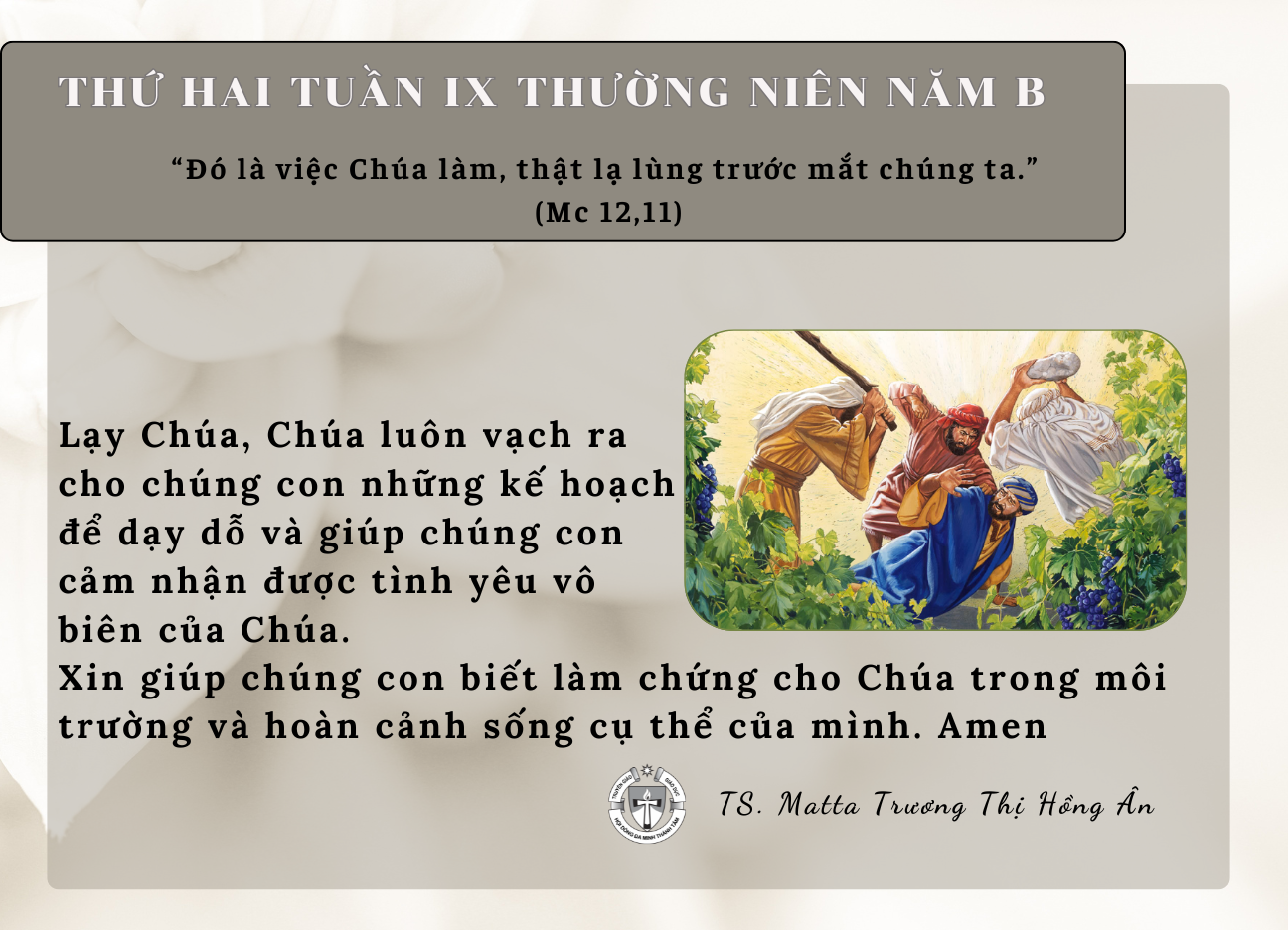 Thứ Hai tuần IX Thường niên B