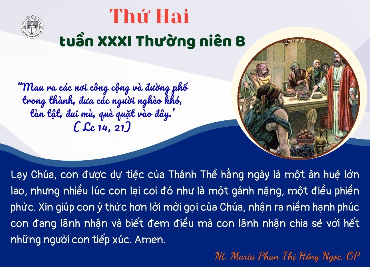 Thứ Hai Tuần XXXI Thường Niên Năm B