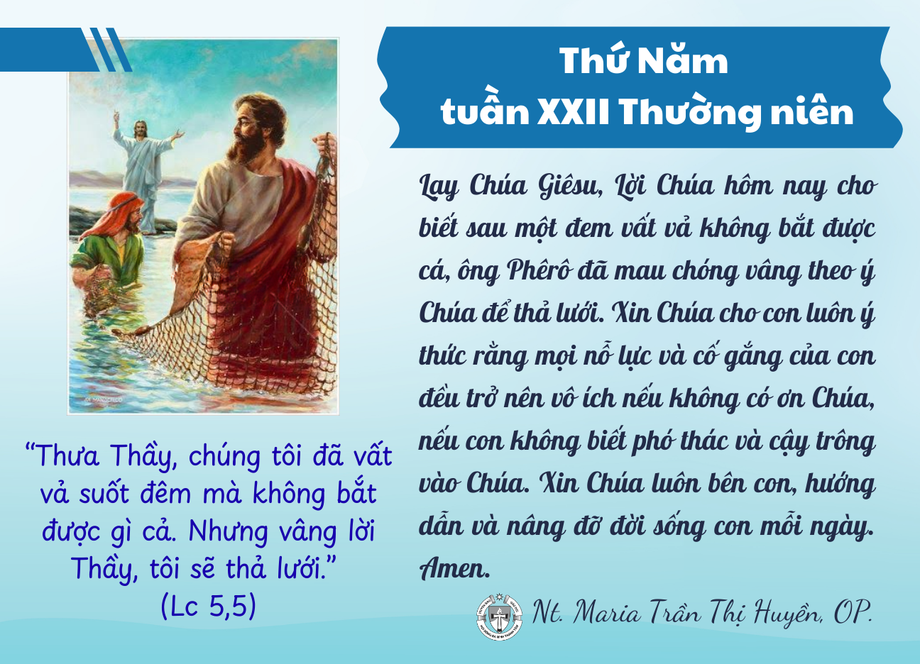 Thứ Năm tuần XXII Thường niên