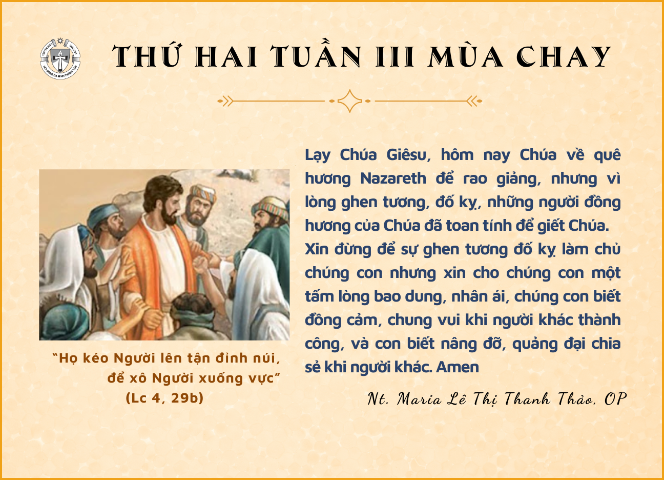 Thứ Hai tuần IV Mùa Chay