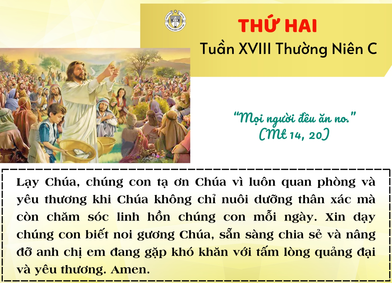 Thứ Hai tuần XVIII Thường niên