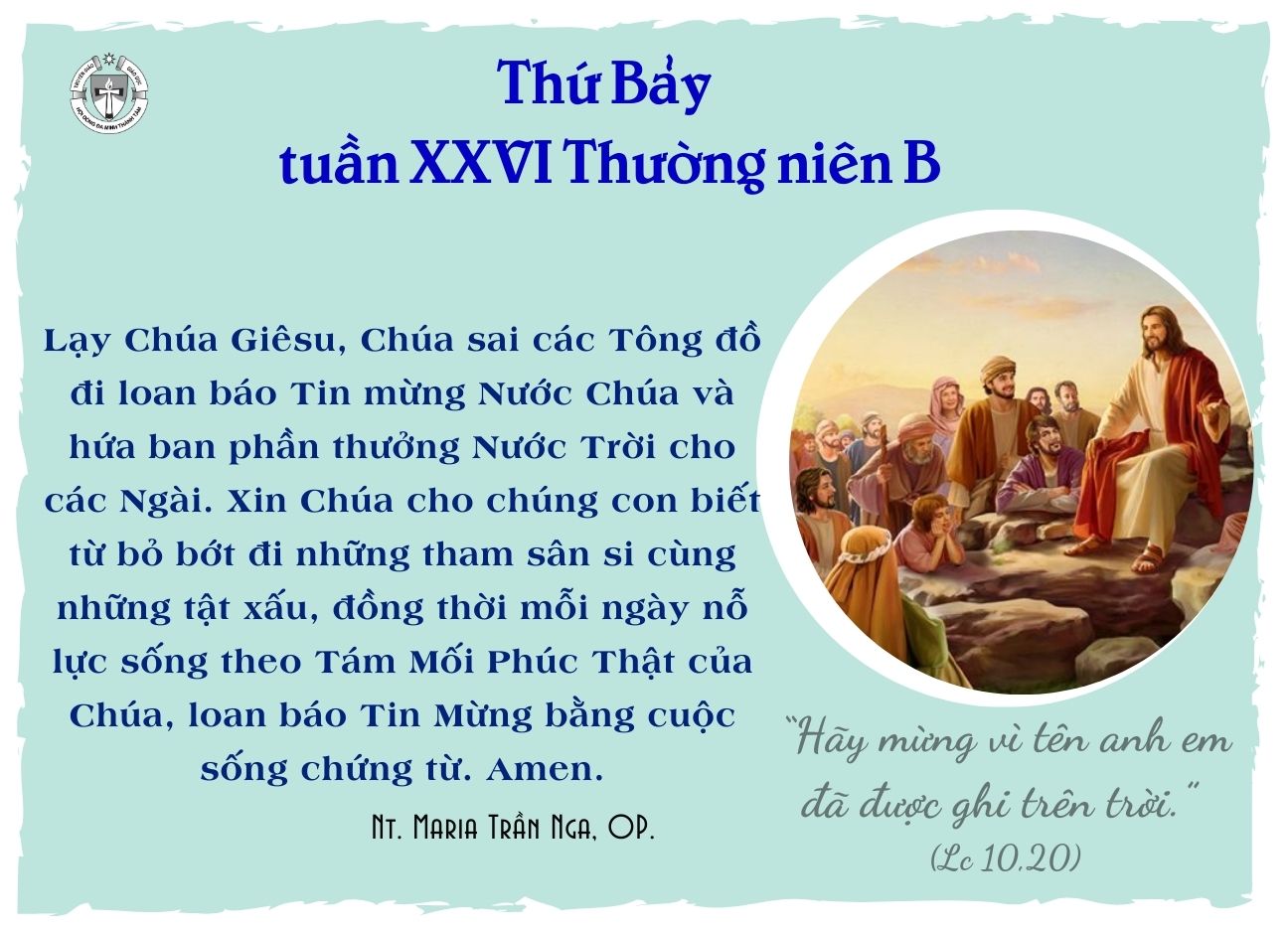 Thứ Bảy tuần XXVI Thường niên B