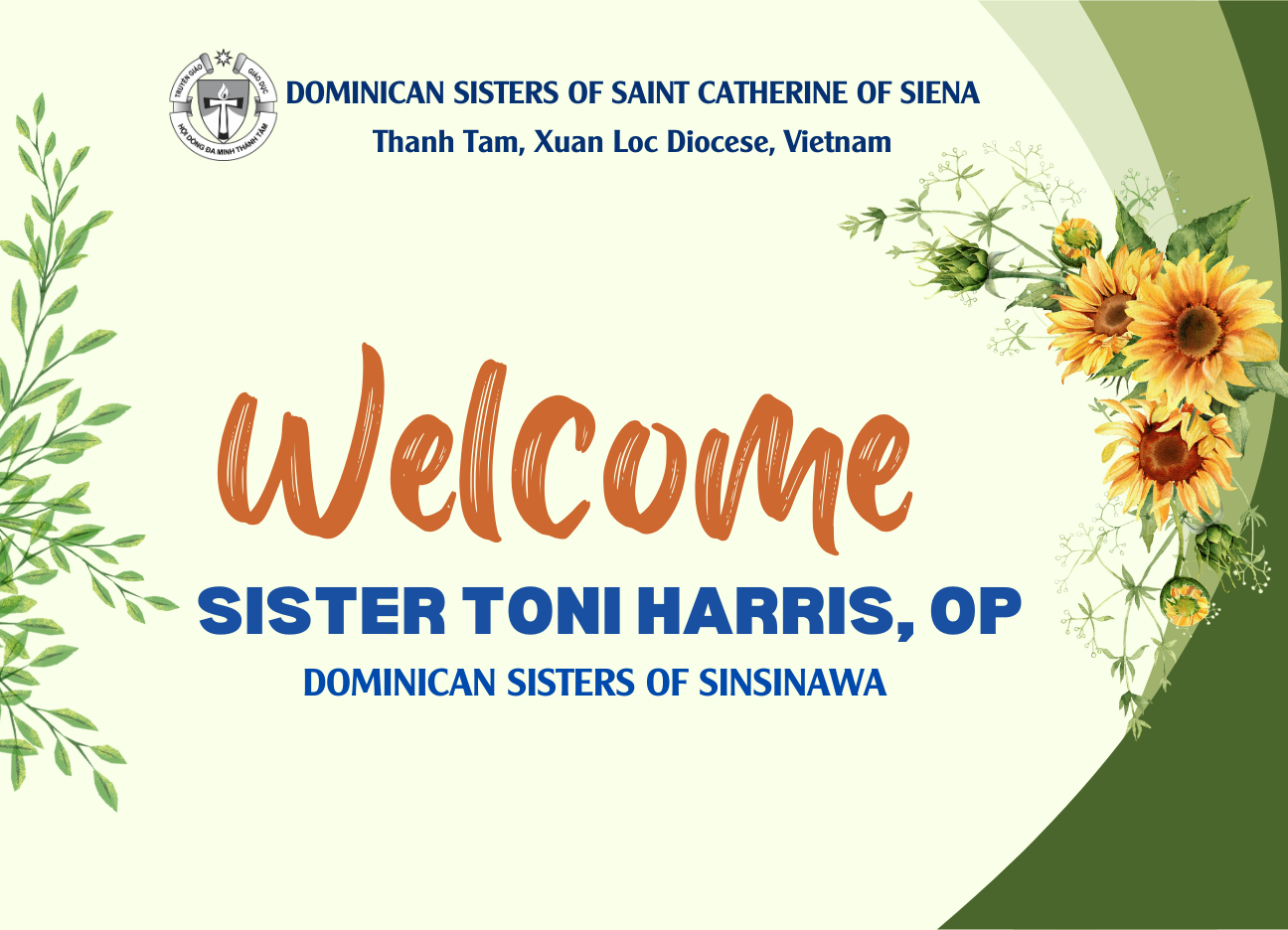 Welcome Sister Toni Harris, OP.