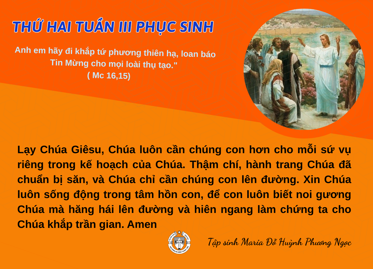 Thứ Hai tuần III Phục Sinh