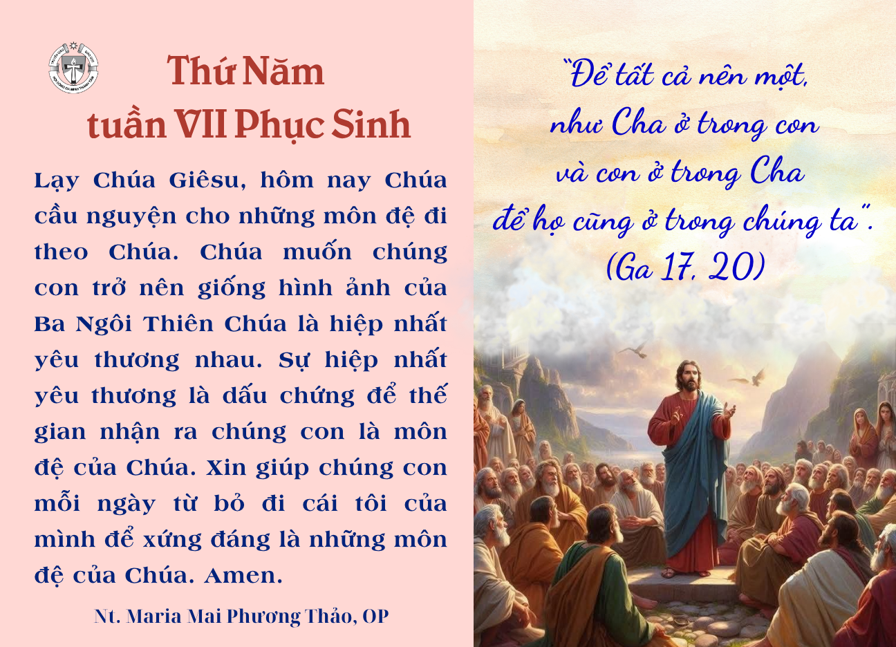 Thứ Năm tuần VII Phục Sinh