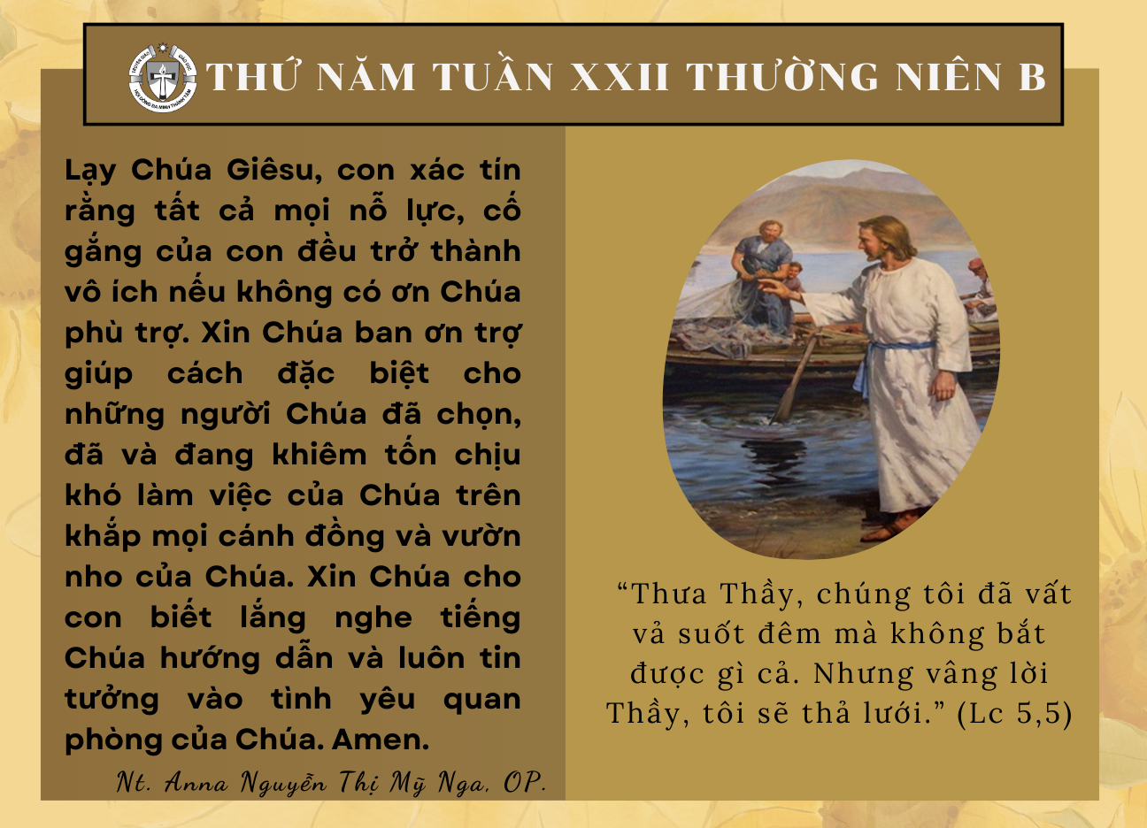 Thứ năm tuần XXII Thường niên năm B