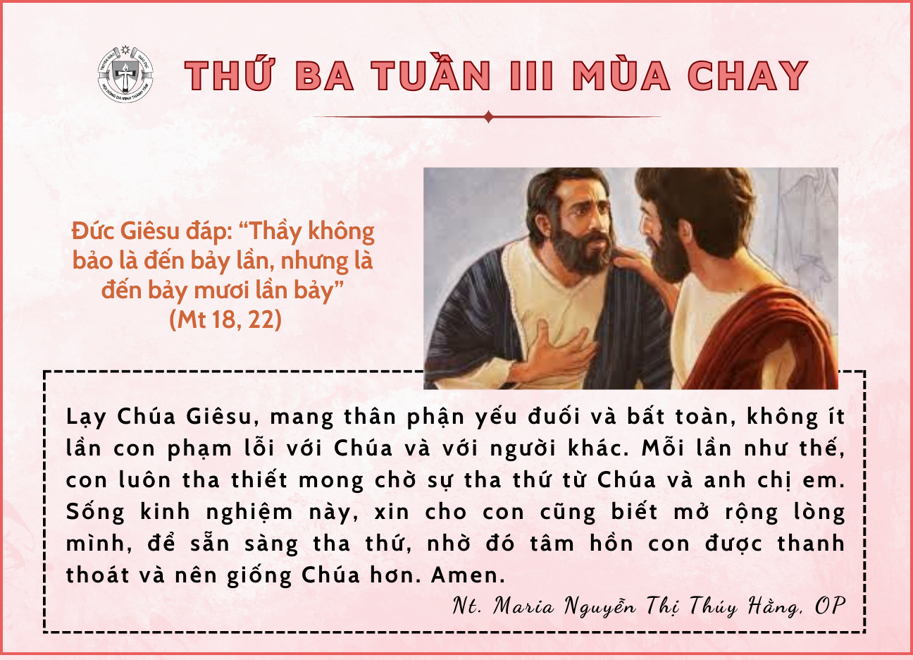 Thứ Ba tuần III Mùa Chay