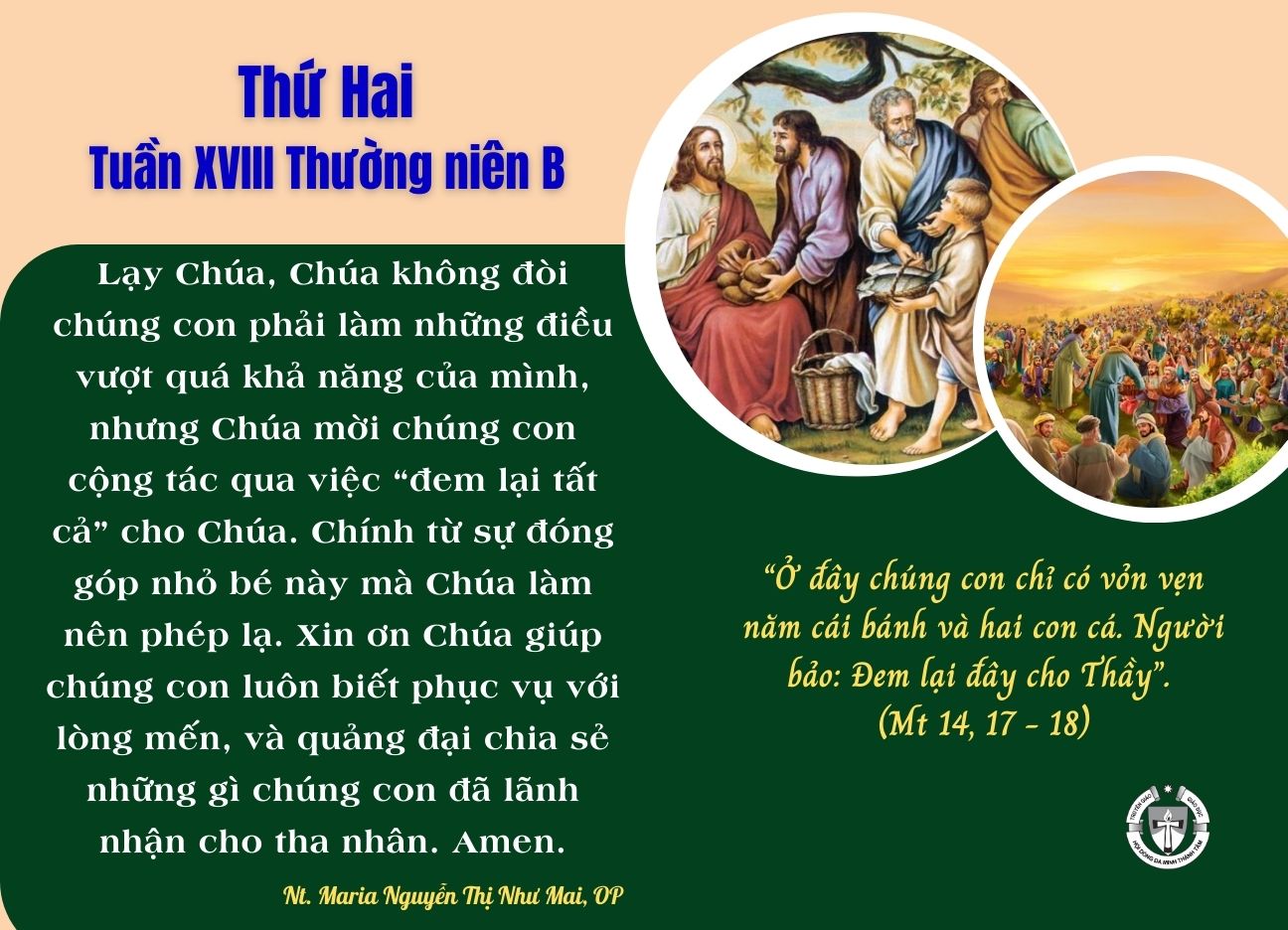 Thứ Hai tuần XVIII Thường niên B