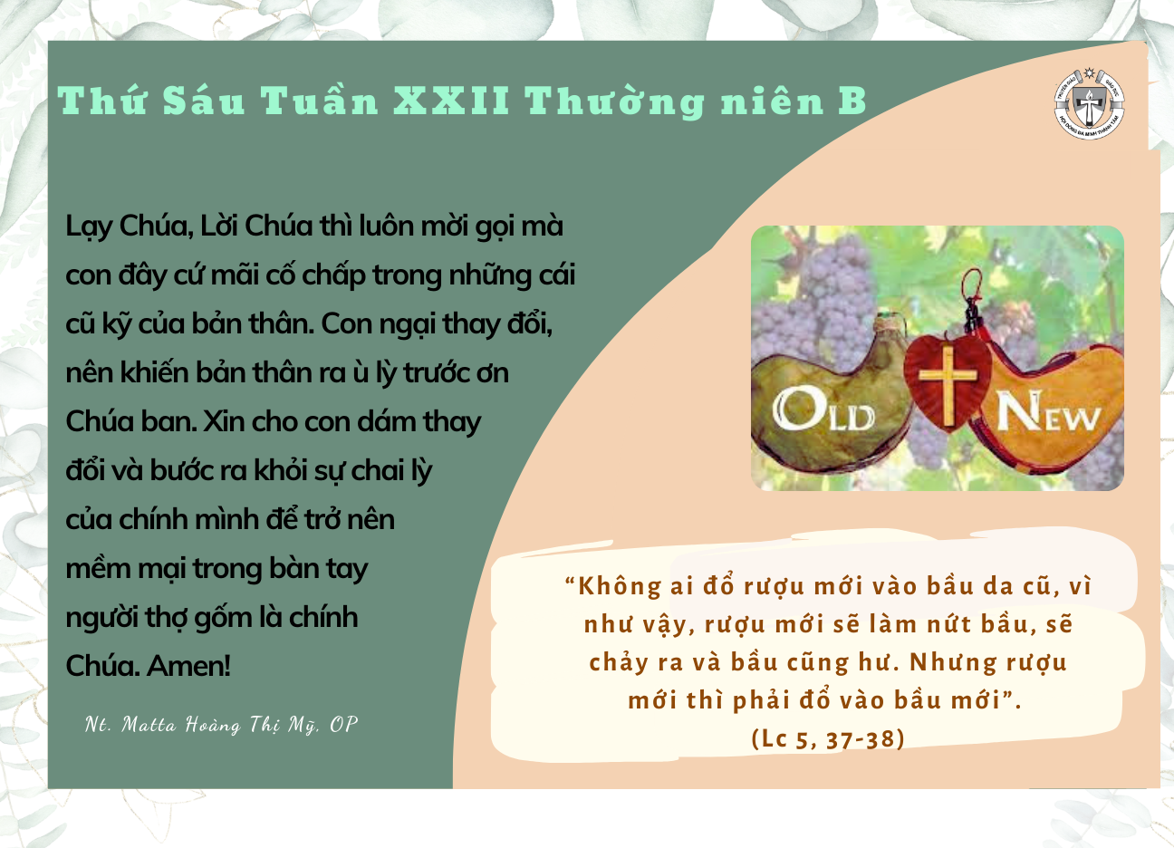 Thứ sáu tuần XXII Thường niên năm B