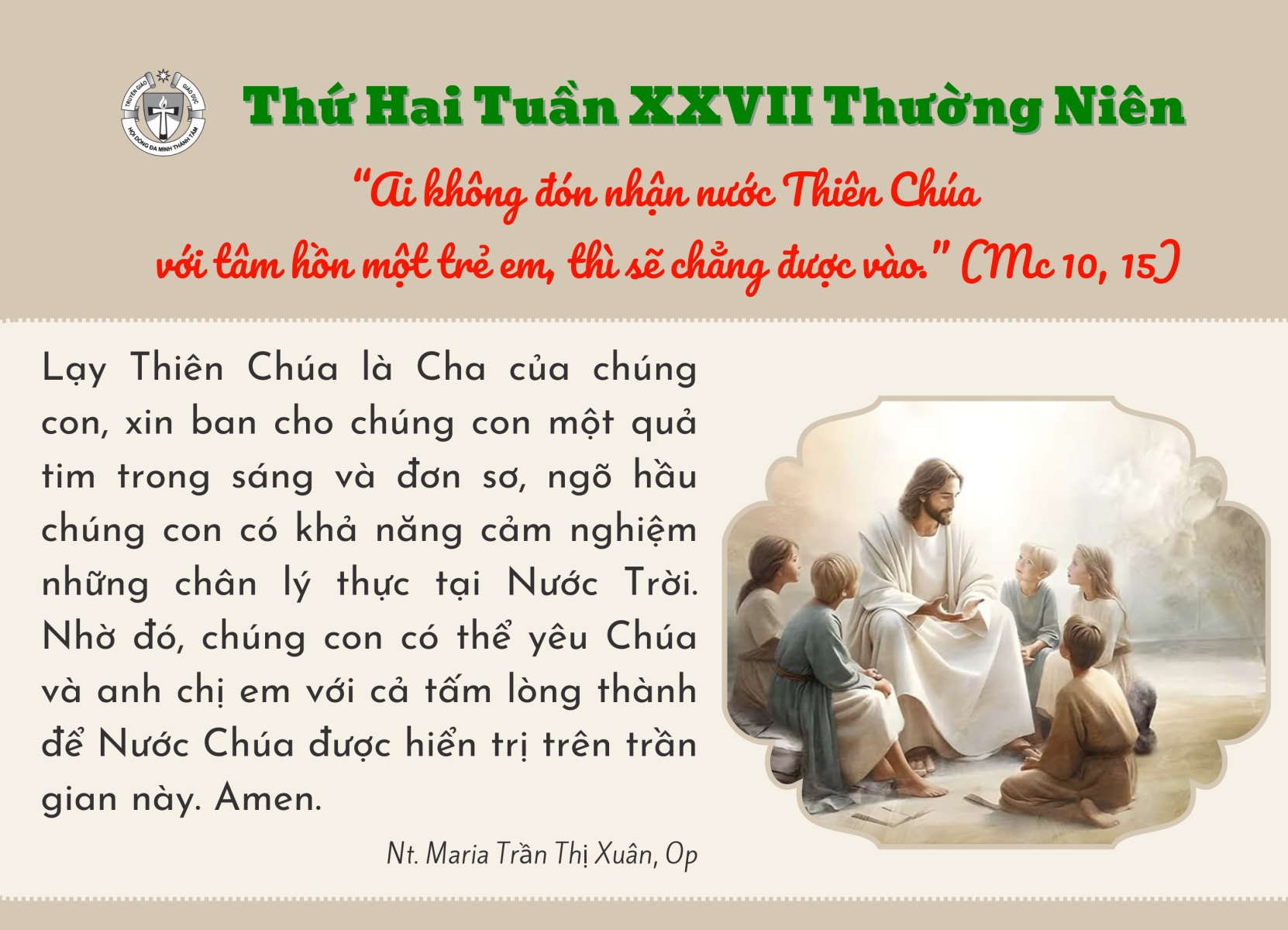 Thứ Hai tuần XXVII thường niên