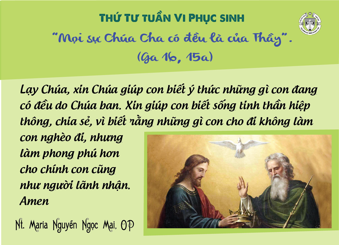 Thứ Tư tuần VI Phục Sinh