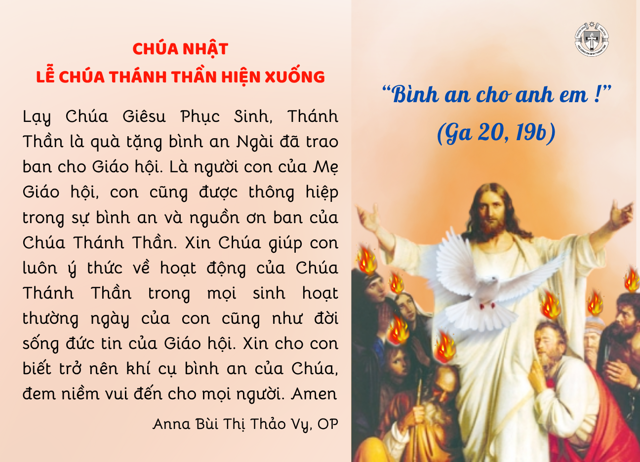 Chúa Nhật Lễ Chúa Thánh Thần hiện xuống
