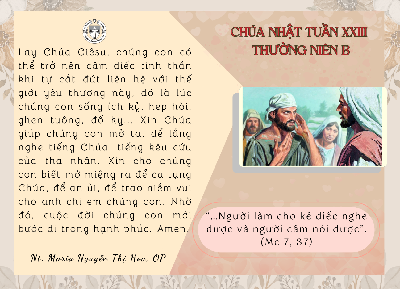 Chúa Nhật tuần XXIII Thường niên năm B