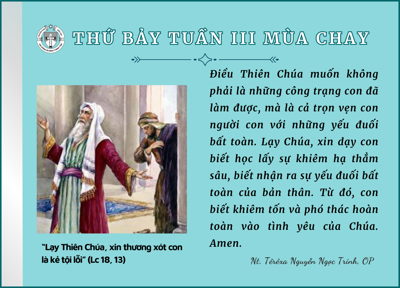 Thứ Bảy Tuần III Mùa Chay