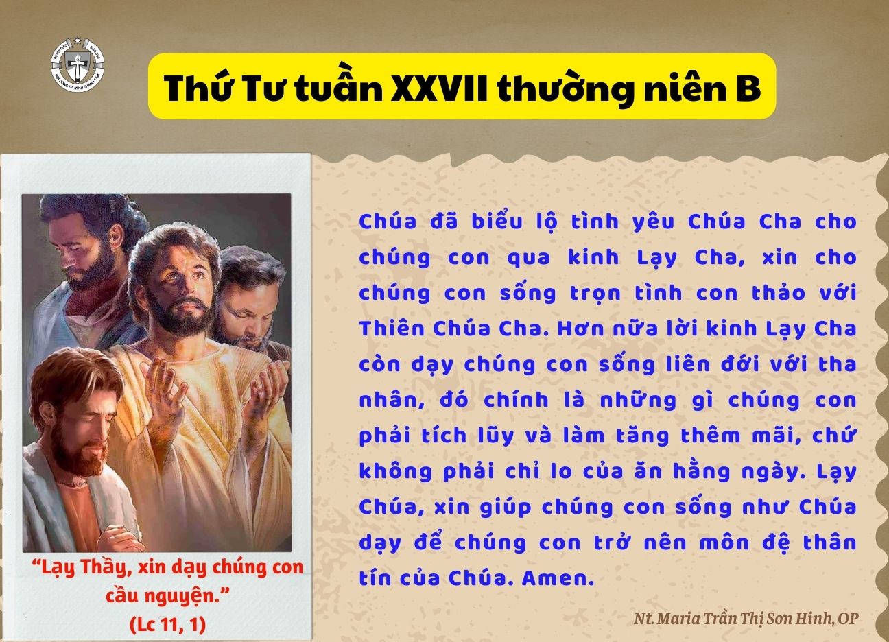 Thứ Tư tuần XXVII thường niên B