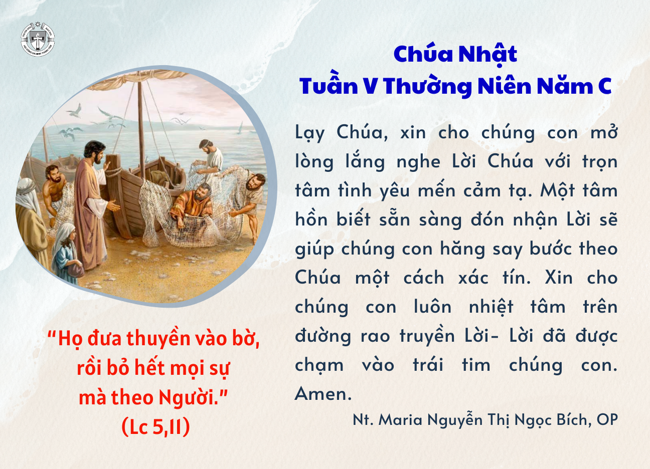 Chúa Nhật tuần V Thường niên C