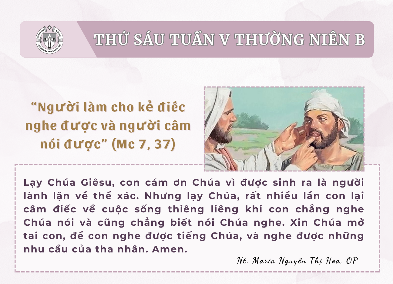 Thứ Sáu tuần V Thường niên B