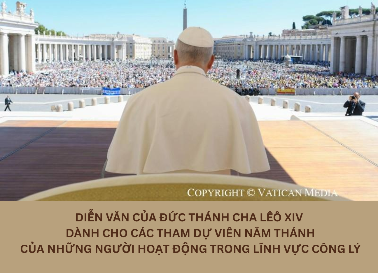 Diễn văn của Đức Thánh Cha Lêô XIV dành cho các Tham dự viên Năm thánh của những người hoạt động trong lĩnh vực Công lý