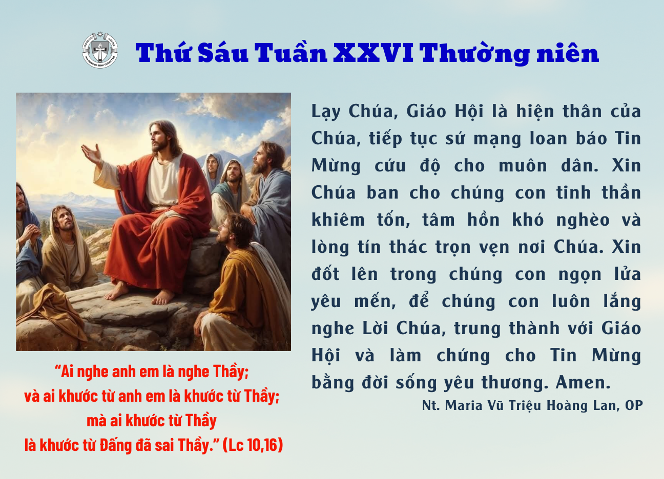 Thứ Sáu tuần XXVI thường niên