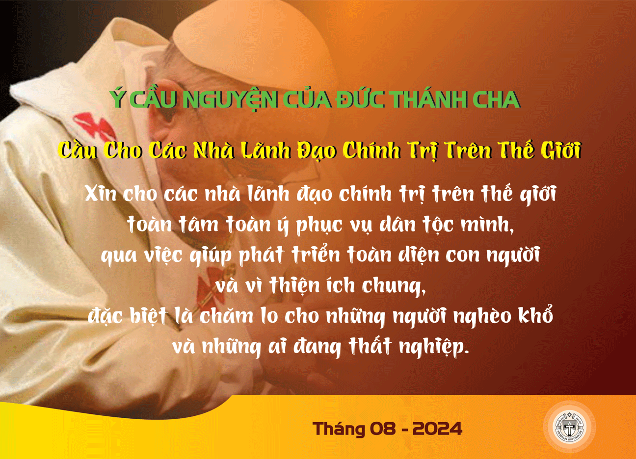 Ý cầu nguyện của Đức Thánh Cha - Tháng 8/2024