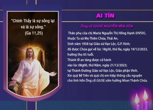 Ai tín: Ông cố GIUSE NGUYỄN VĂN HÒA