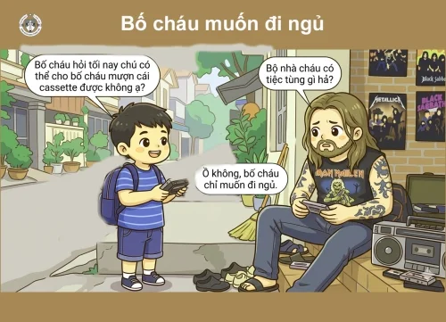 Bố cháu muốn đi ngủ