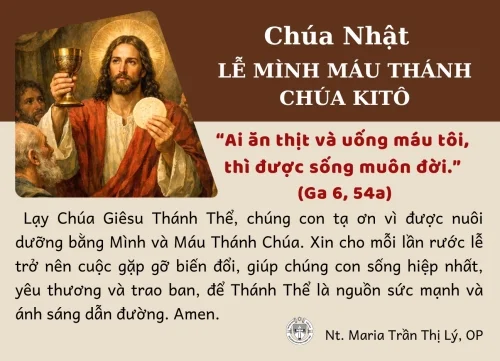 Chúa Nhật - Lễ Mình Máu Thánh Chúa Kitô